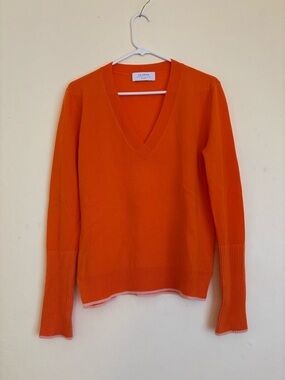 La Ligne Women's V-Neck Sweater in Orange